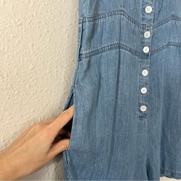 RAILS Scarlett Chambray Romper Linen Lyocell Size M (MISSING BELT) - Picture 9 of 10